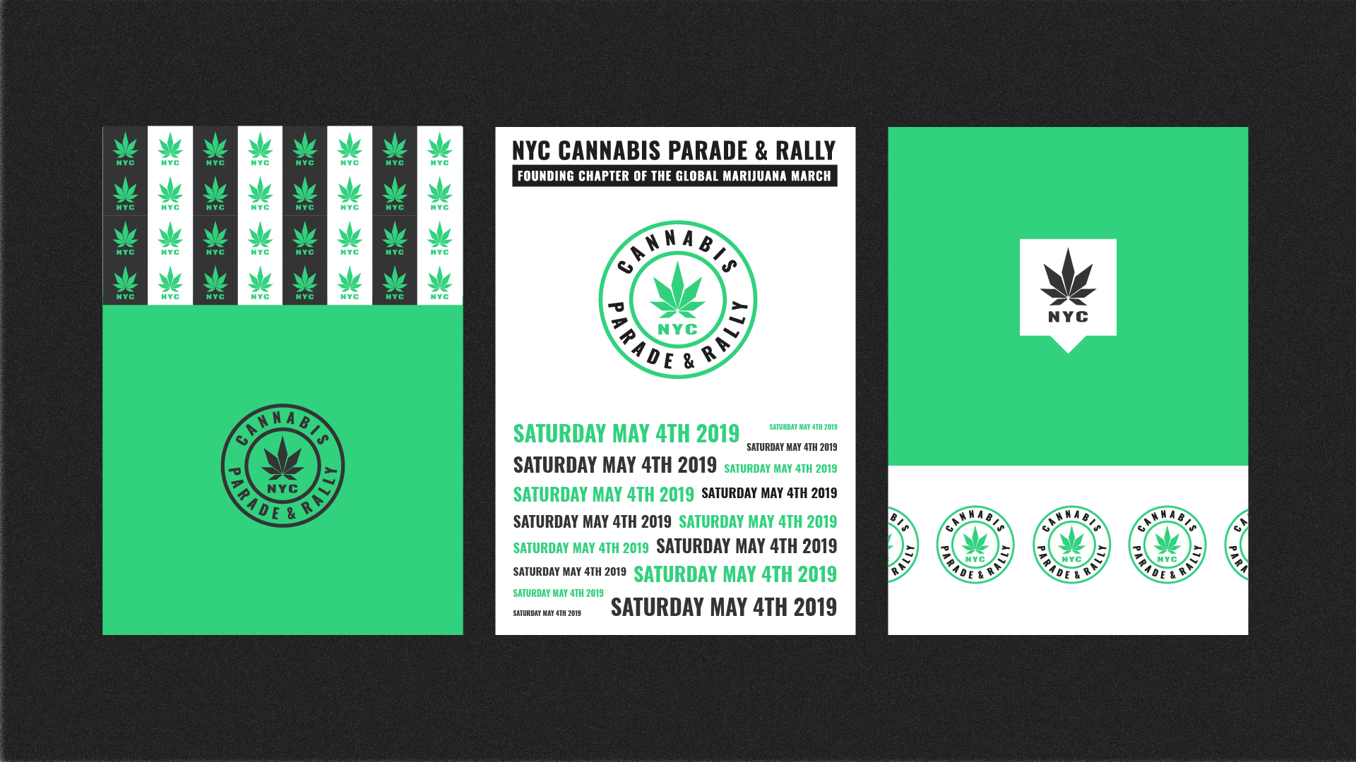 NYC Cannabis Parade visual identity by Mark Forscher